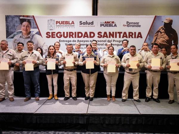 Con apoyos a personal de vectores, Gobierno de Puebla garantiza seguridad sanitaria