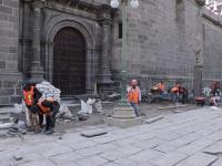 Rehabilita Gobierno del Estado el atrio de la Catedral poblana