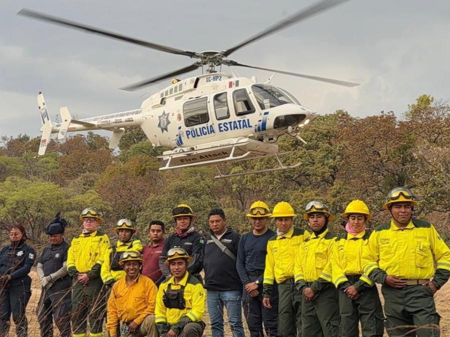 Coordinación Interinstitucional logra sofocar incendio forestal sin daños a población en Cohetzala