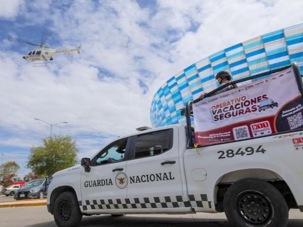 Por aire y tierra, fuerzas de seguridad realizan vigilancia en vacaciones