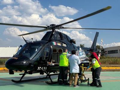 Con helic&oacute;pteros al servicio de la salud, Puebla garantiza atenci&oacute;n oportuna con 31 traslados