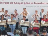 Insumos y tecnología para el campo impulsan soberanía alimentaria en Tenampulco: Armenta