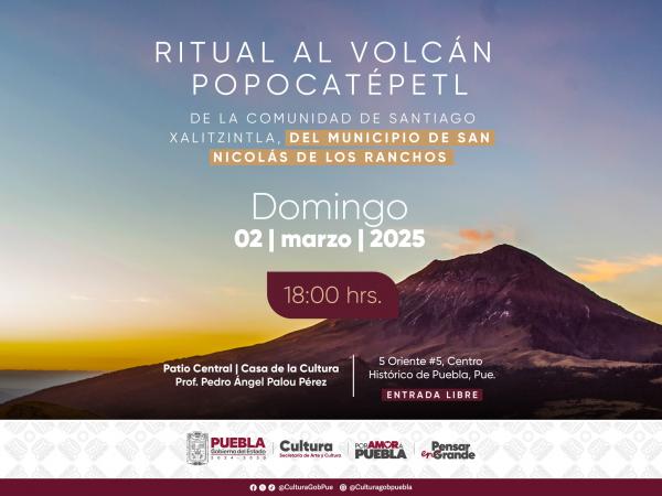 San Nicolás de los Ranchos hará ritual al Popocatépetl en Casa de Cultura