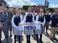 Puebla logra primer lugar en Nacional de Escoltas Militarizado