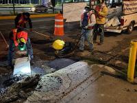 Trabajos diurnos y nocturnos en rehabilitaci&oacute;n de Prolongaci&oacute;n Reforma: Secretar&iacute;a de Infraestructura