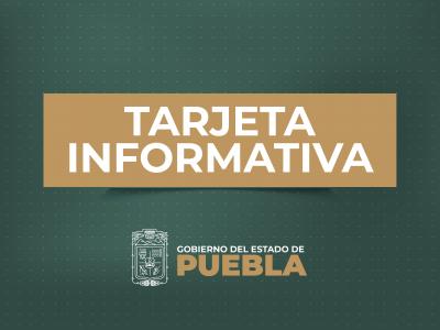 Tarjeta informativa del titular del Ejecutivo Estatal