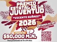 Gobierno estatal impulsa Premio Estatal de la Juventud &ldquo;Vicente Su&aacute;rez&rdquo; 2026