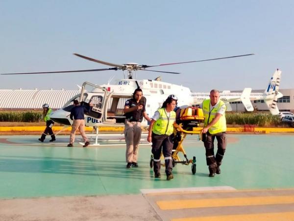 Con respuesta aérea inmediata, gobierno poblano salva vida desde Izúcar de Matamoros